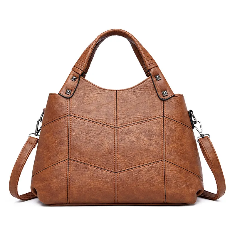 Leather handle shoulder bag
